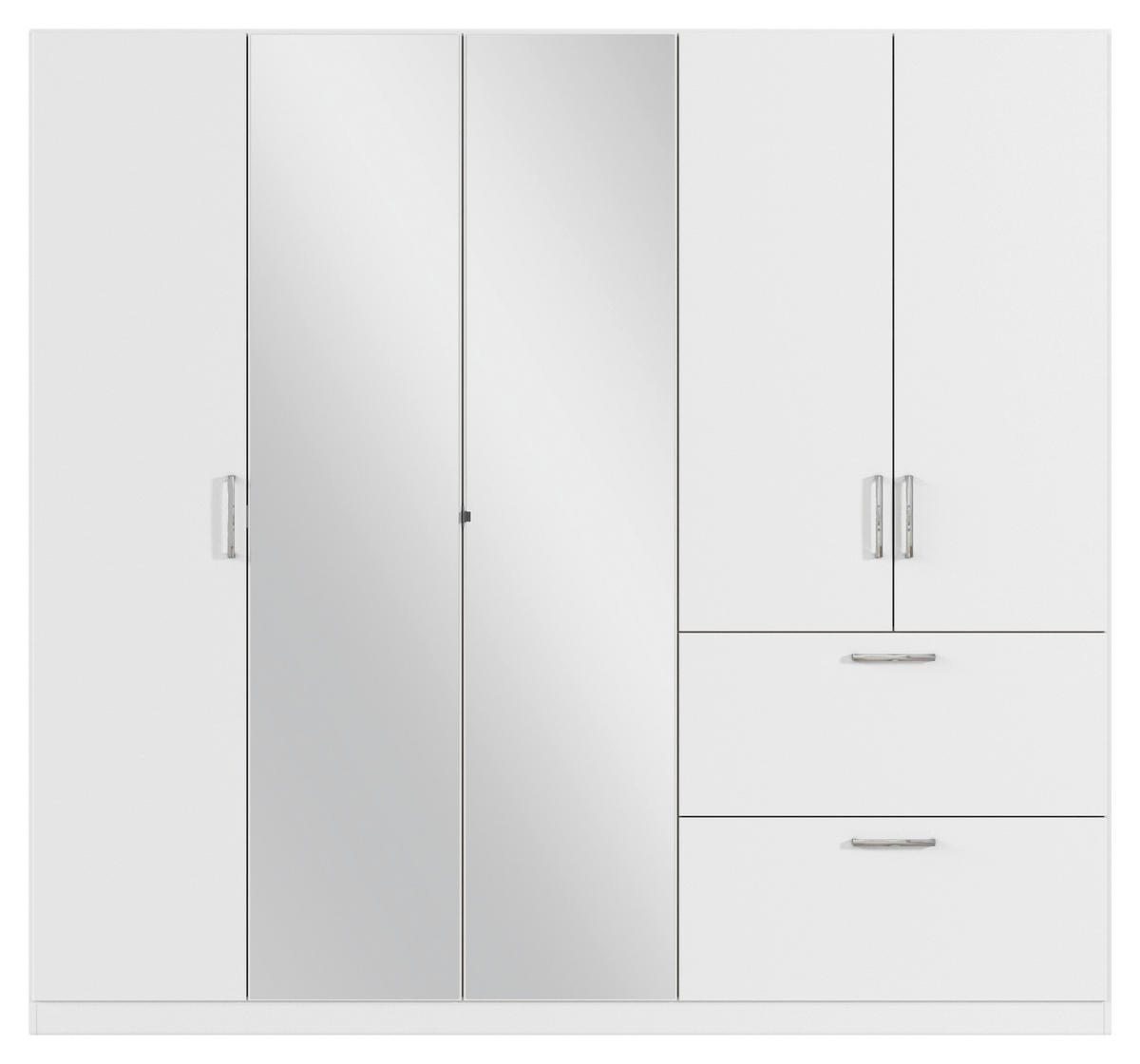 DREHTÜRENSCHRANK in Weiss  - Chromfarben/Weiss, Modern, Holzwerkstoff/Kunststoff (225/210/54cm) - Rauch Möbel