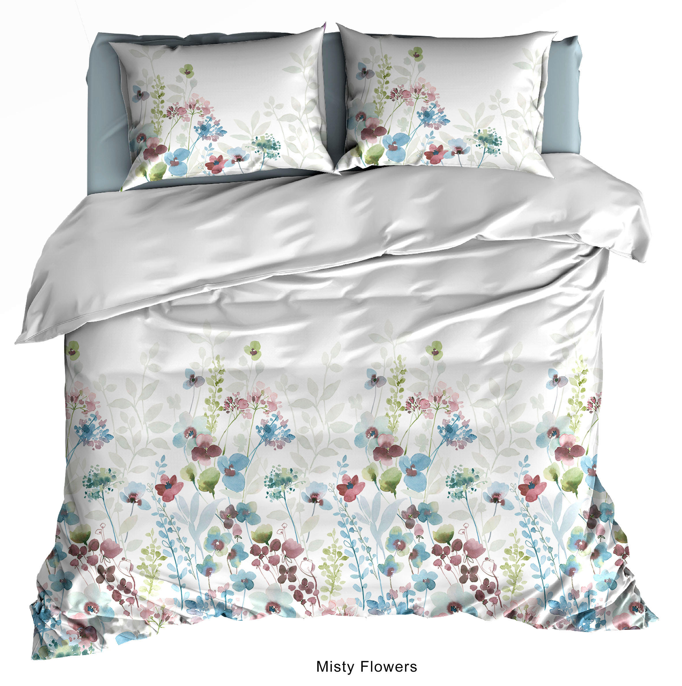 BETTWÄSCHESET 3-teilig Misty Flowers Satin 200/210 cm  - Weiss/Hellrosa, Basics, Textil (200/210cm) - Novel