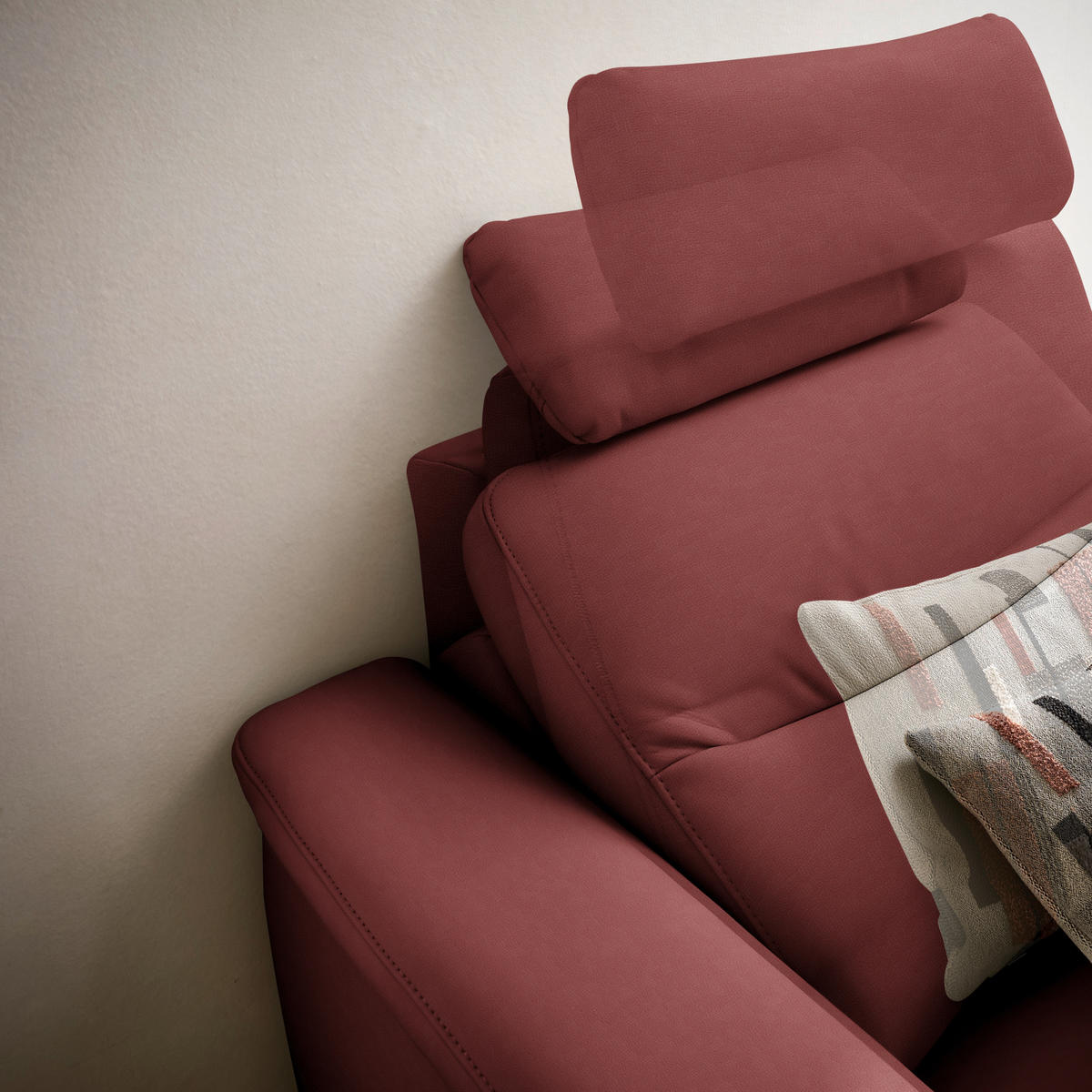 ECKSOFA in Echtleder Rot  280/249 cm  - Anthrazit/Rot, Design, Leder/Metall (280/249cm) - Himolla Komfortklass