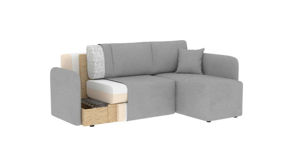 ECKSOFA Plüsch Grün  - Schwarz/Grün, Design, Kunststoff/Textil (206/150cm) - P & B