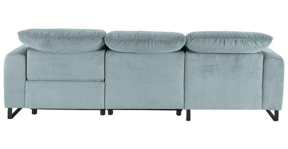 ECKSOFA  in Cord Hellblau  180/266 cm  - Schwarz/Hellblau, KONVENTIONELL, Textil/Metall (180/266cm) - Hom`in