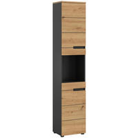 HOCHSCHRANK 38/193/34 cm  - Dunkelgrau/Schwarz, Modern, Holzwerkstoff/Kunststoff (38/193/34cm) - MID.YOU
