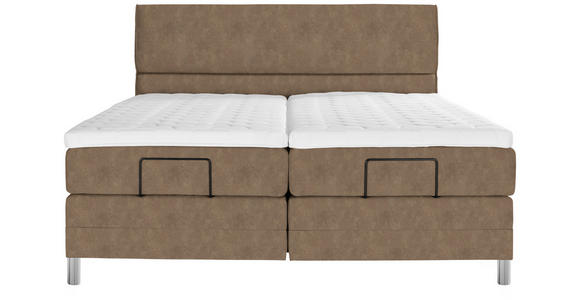 BOXSPRINGBETT 160/200 cm  in Braun  - Chromfarben/Braun, KONVENTIONELL, Kunststoff/Textil (160/200cm) - Voleo