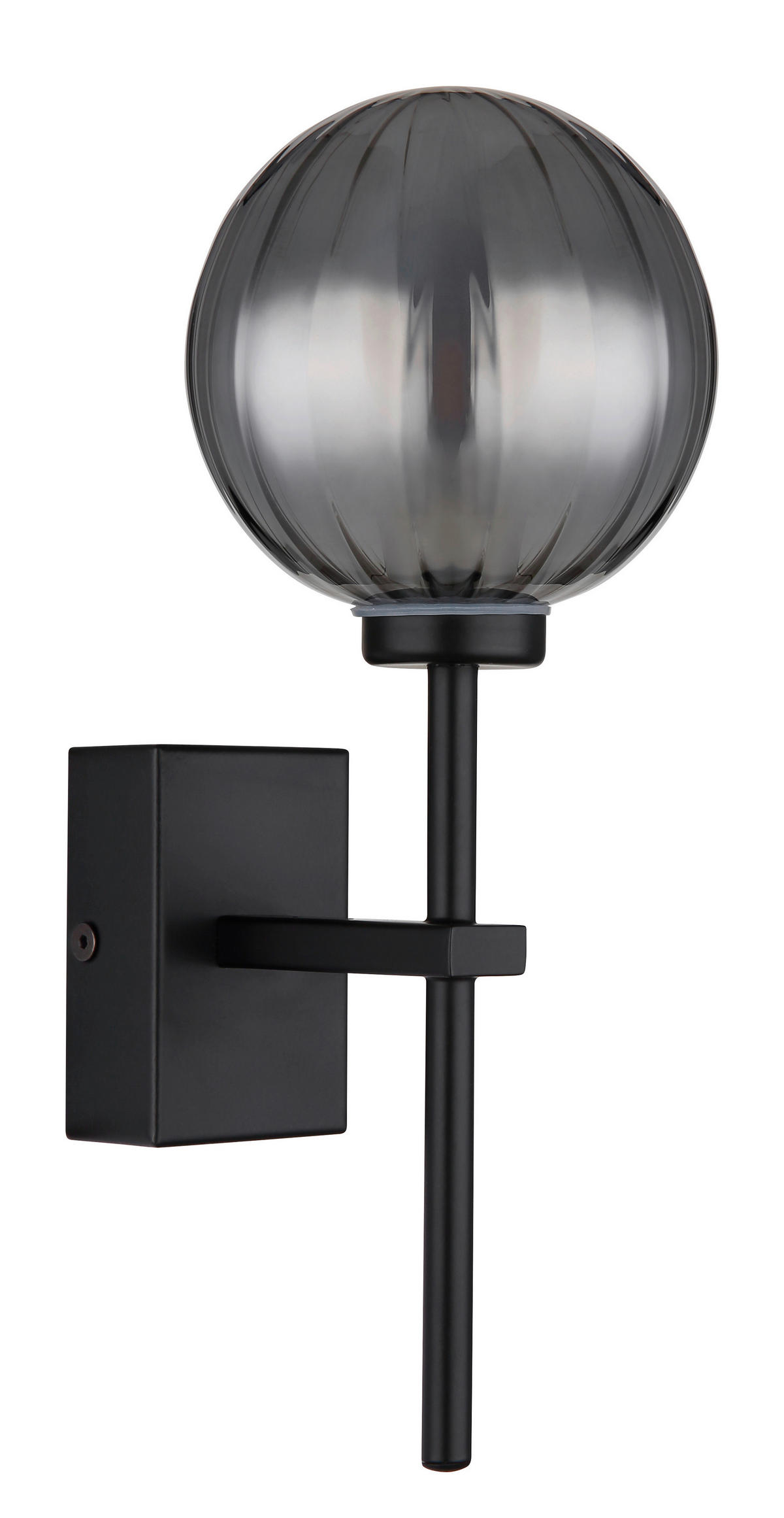 BADEZIMMER-WANDLEUCHTE Ander   - Schwarz, Design, Glas/Metall (26/10/14,1cm) - Globo