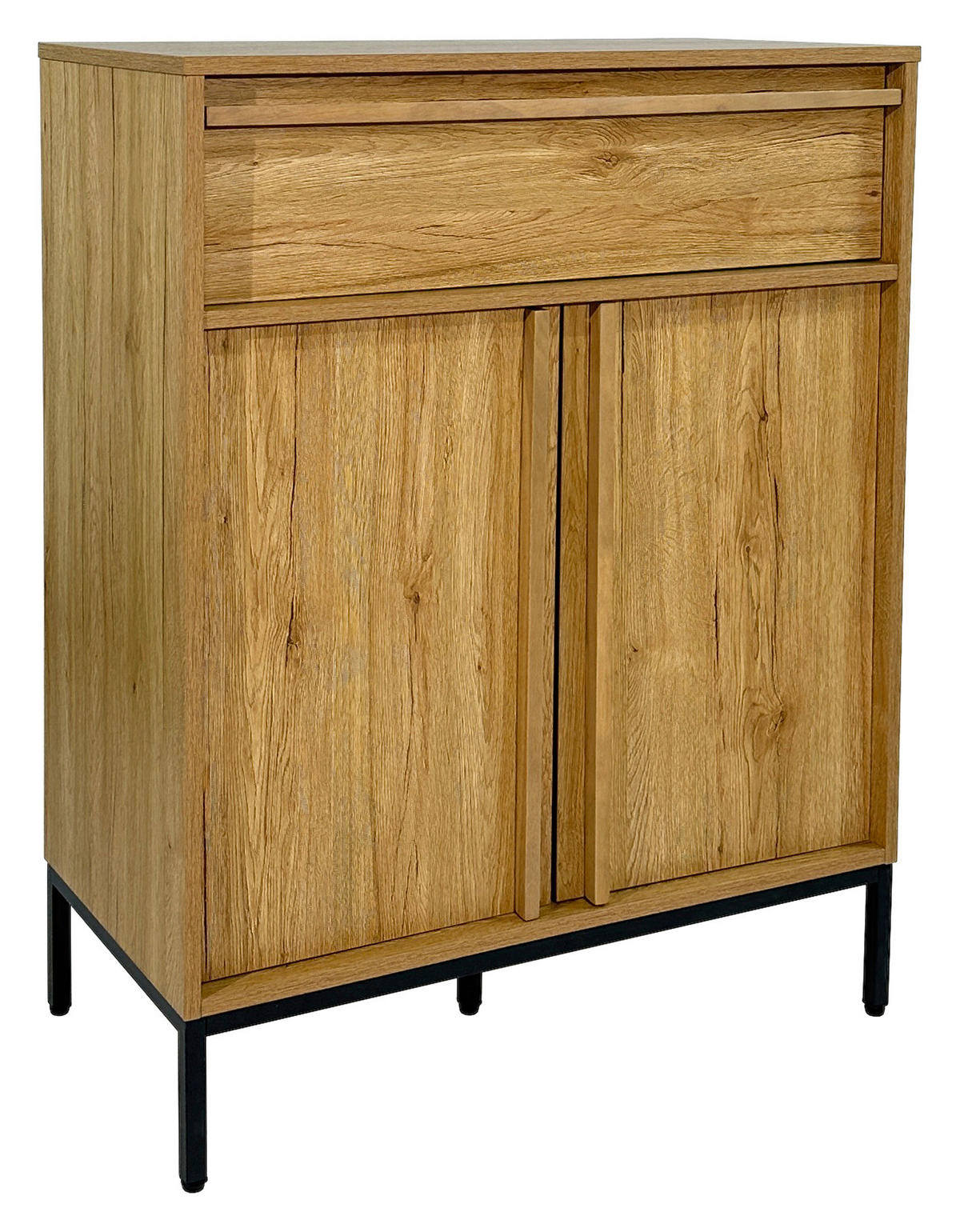 KOMMODE WABI  in 80/101/40 cm  - Eichefarben/Schwarz, Design, Holz/Holzwerkstoff (80/101/40cm) - Xora