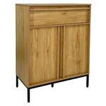 KOMMODE WABI  in 80/101/40 cm  - Eichefarben/Schwarz, Design, Holz/Holzwerkstoff (80/101/40cm) - Xora