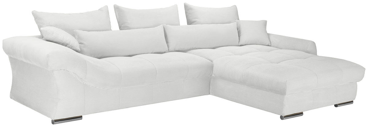 ECKSOFA Naturfarben Cord  - Chromfarben/Naturfarben, KONVENTIONELL, Textil/Metall (335/225cm) - Carryhome