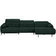 ECKSOFA  in Echtleder Opal  313/165 cm  - Opal/Schwarz, Design, Leder/Metall (313/165cm) - Belluti