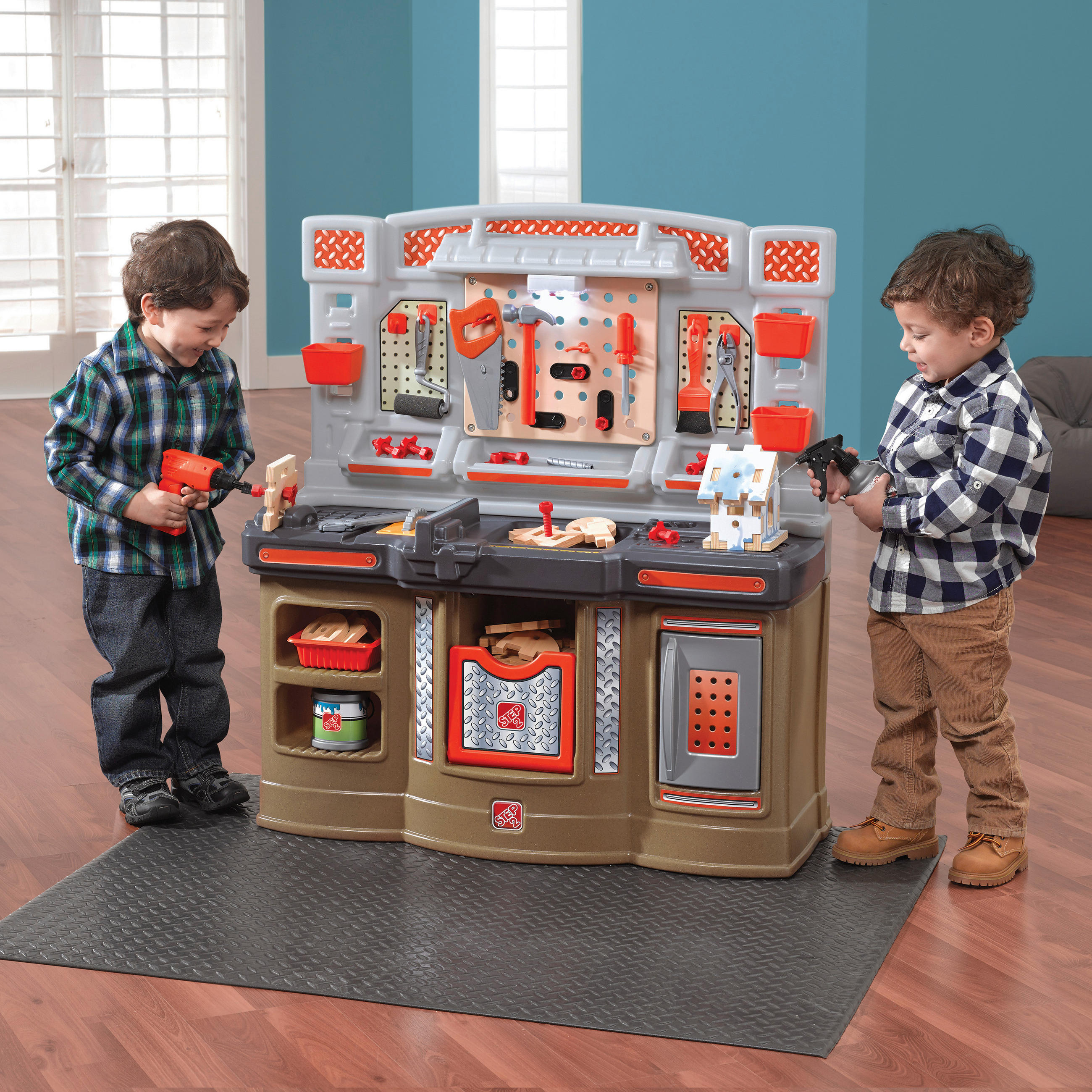 KINDERWERKBANK - Braun/Grau, KONVENTIONELL, Kunststoff (97,8/86,4/86,4cm) - Ambia Garden