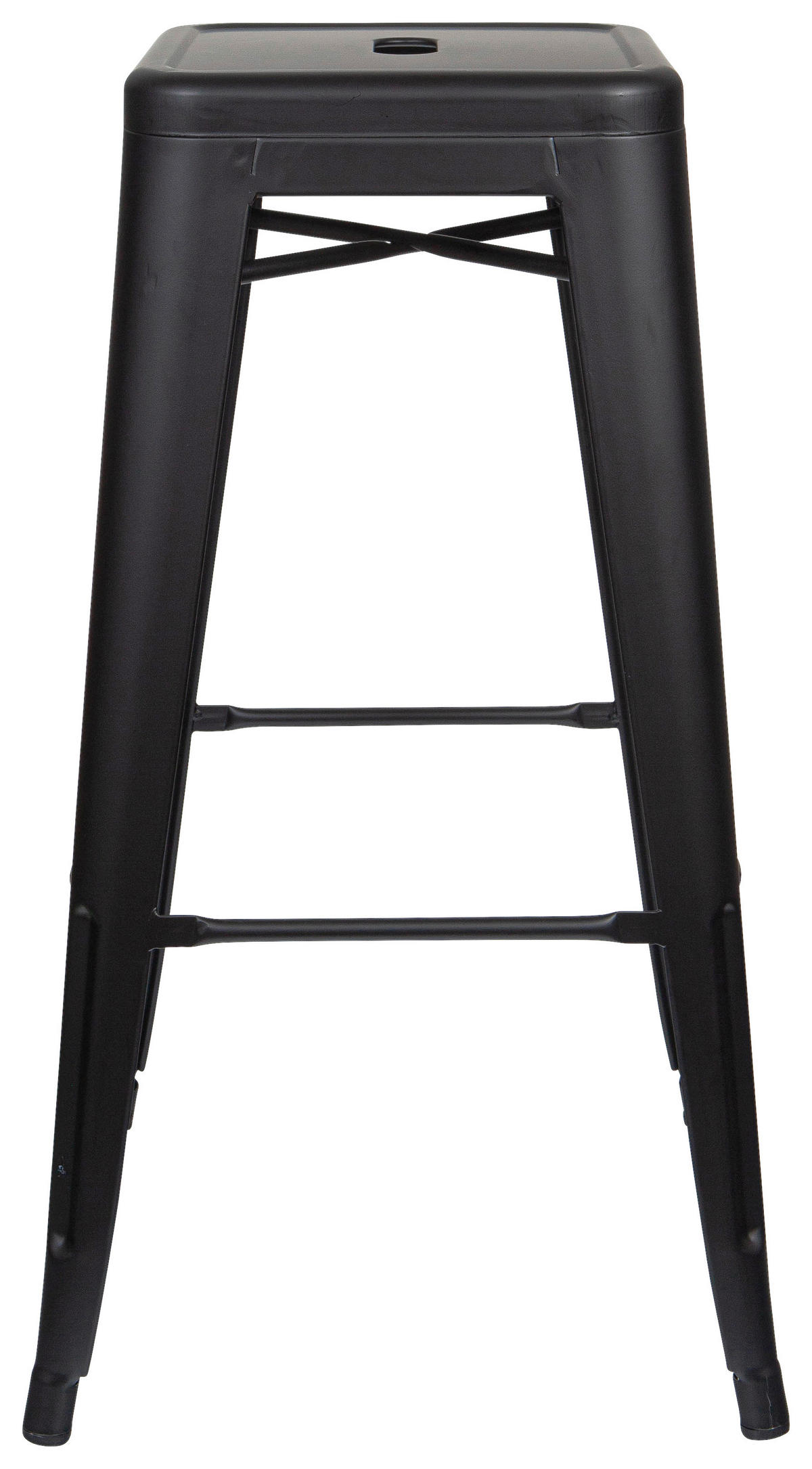 BARHOCKER Schwarz Stahl stapelbar, abwischbar  - Schwarz, Basics, Metall (44/77/44cm) - MID.YOU