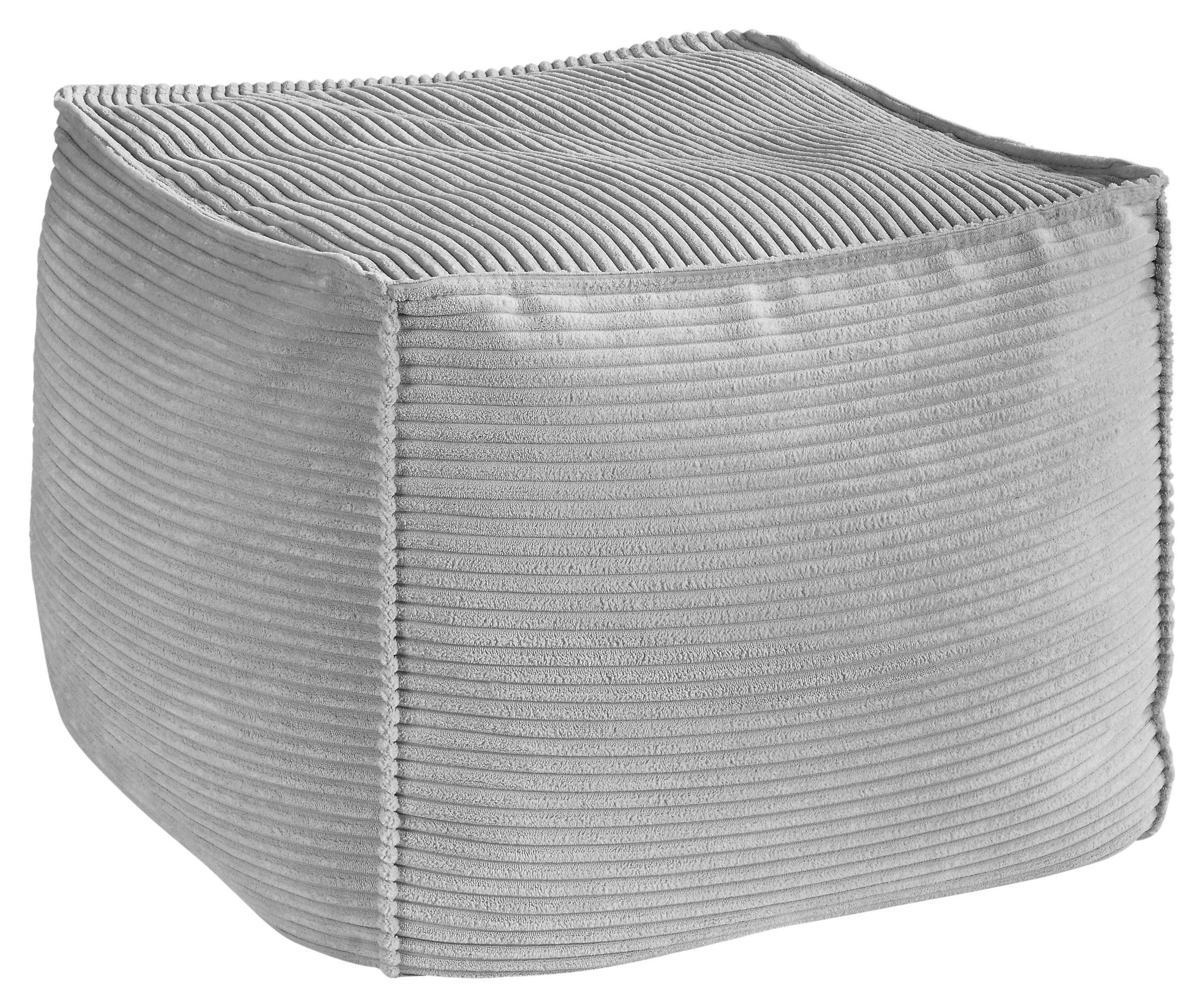 POUF Cord 66/40/66 cm  - Grau, KONVENTIONELL, Textil (66/40/66cm) - Hom`in
