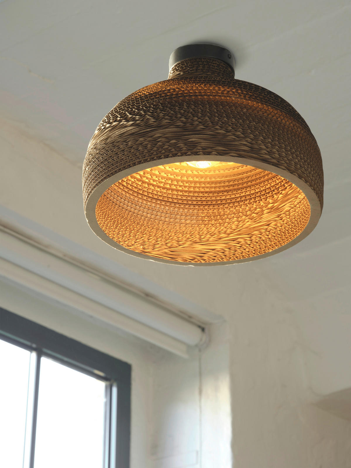 DECKENLEUCHTE  36/27.5 cm    - Braun, Natur, Karton/Metall (36/27.5cm) - Osram