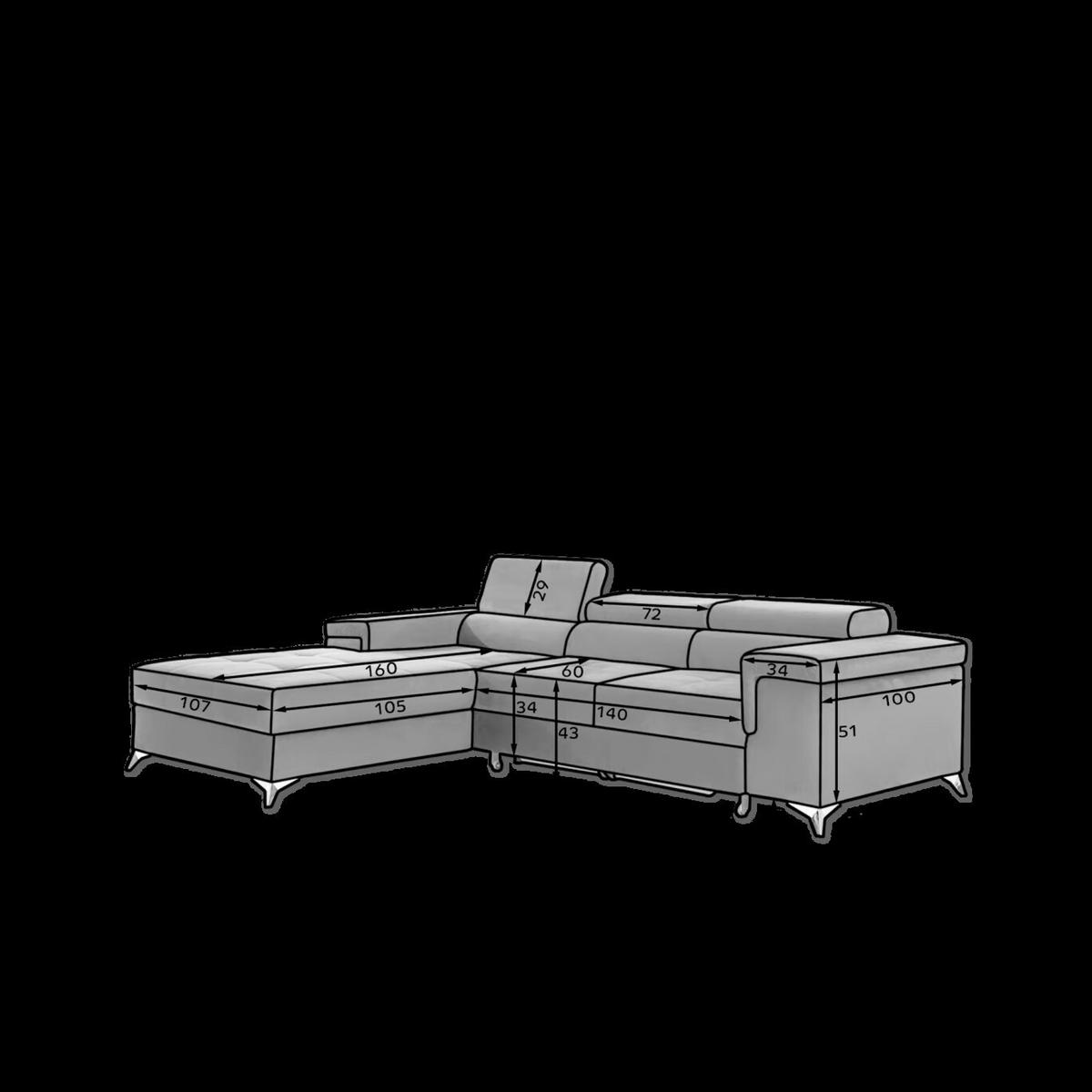 ECKSOFA in Samt Grün  205/281 cm  - Silberfarben/Grün, Design, Textil/Metall (205/281cm) - MID.YOU