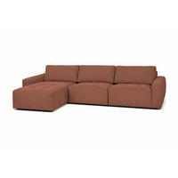 ECKSOFA MAZA in Cord Rostfarben  179/316 cm  - Rostfarben/Schwarz, Design, Textil (179/316cm) - Livetastic