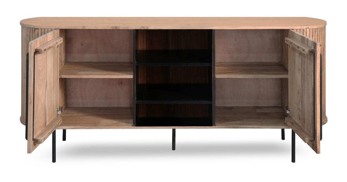 KOMMODE  in 175/80/40 cm  - Grau, KONVENTIONELL, Holz/Metall (175/80/40cm) - Livetastic