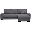 ECKSOFA Grau Cord  - Schwarz/Grau, Design, Holz/Textil (264/184cm) - Stylife