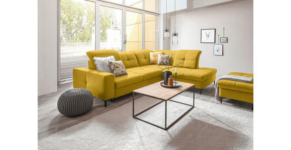 ECKSOFA  in Chenille Currygelb  310/240 cm  - Currygelb/Schwarz, Design, Textil/Metall (310/240cm) - Xora