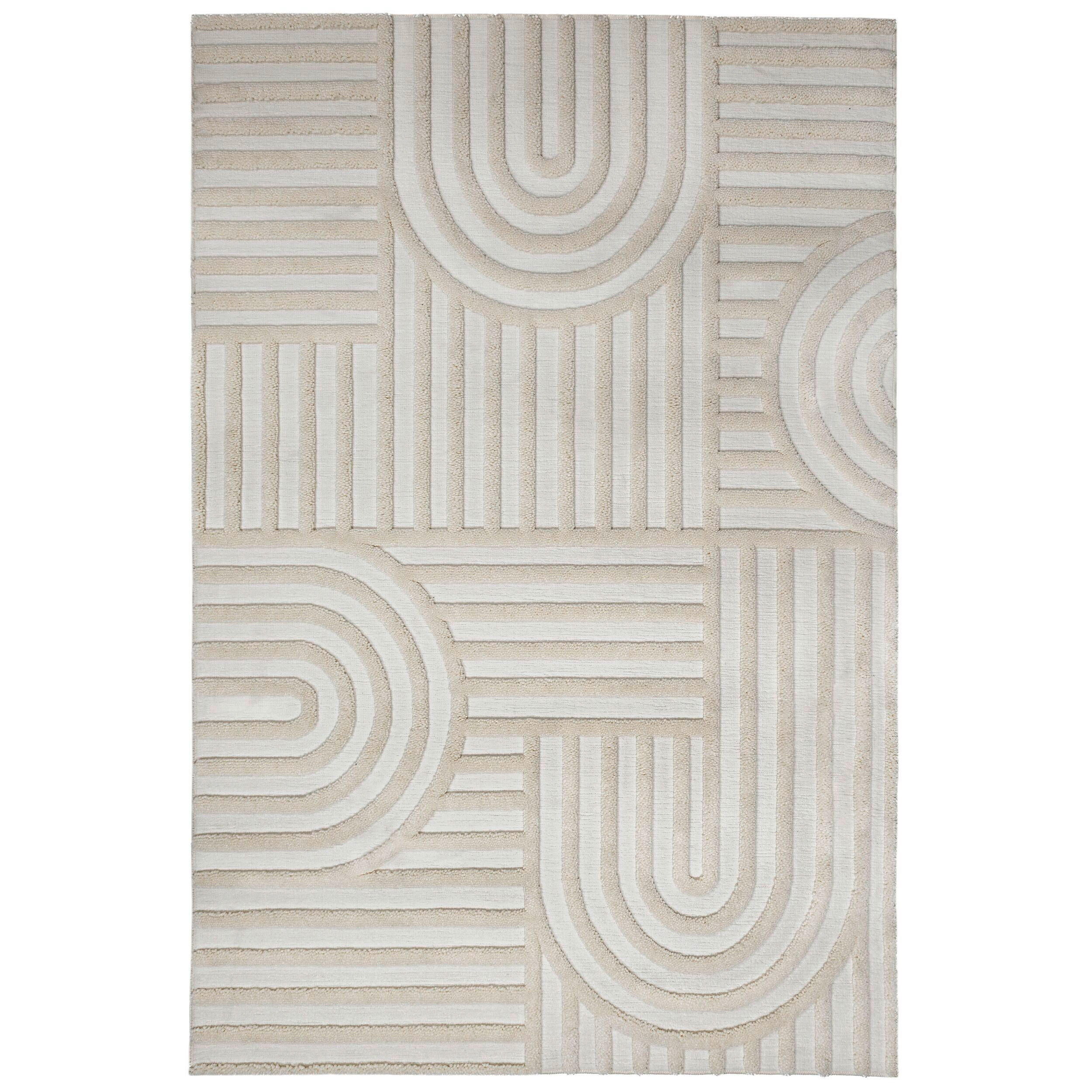 HOCHFLORTEPPICH 133/190 cm Elara Elfenbein rechteckig  - Elfenbein, Basics, Kunststoff/Textil (133/190cm) - Flair Rugs
