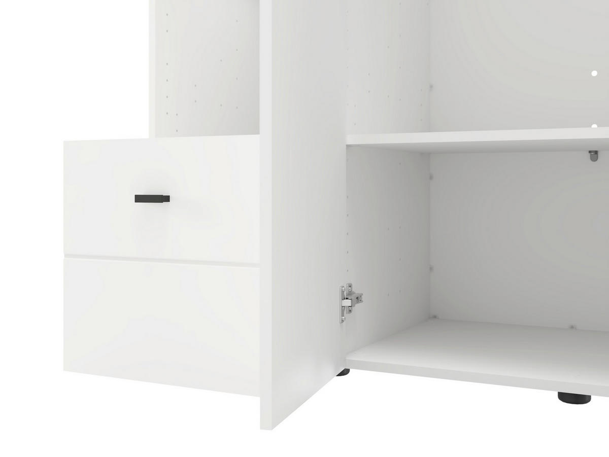 ORMAR ZA ODJEĆU bijela   - bijela/crna, Moderno, staklo/drvni materijal (117/207,5/52cm)