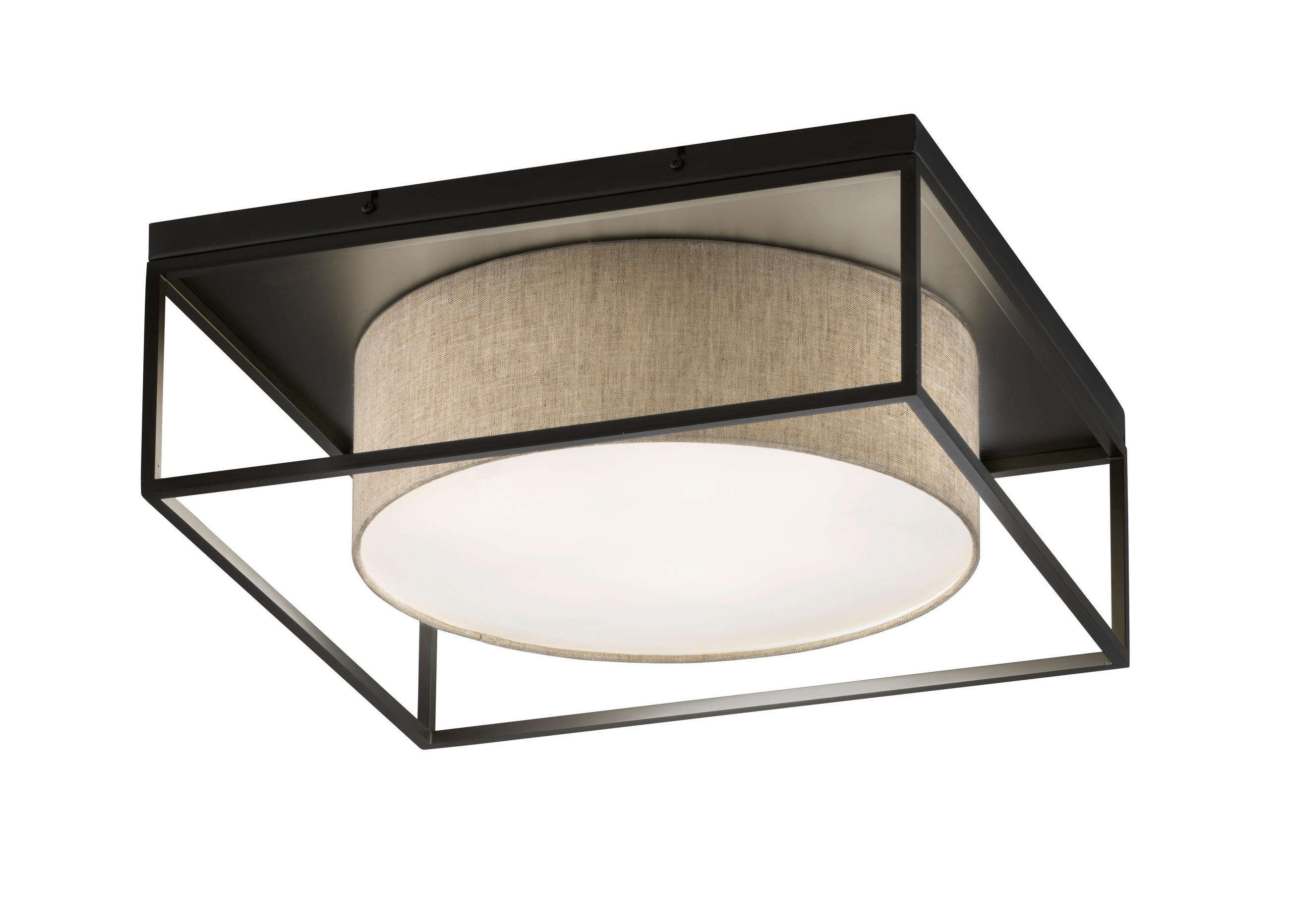 DECKENLEUCHTE Carre 60/60 cm   - Schwarz, Trend, Glas/Metall (60/60cm)