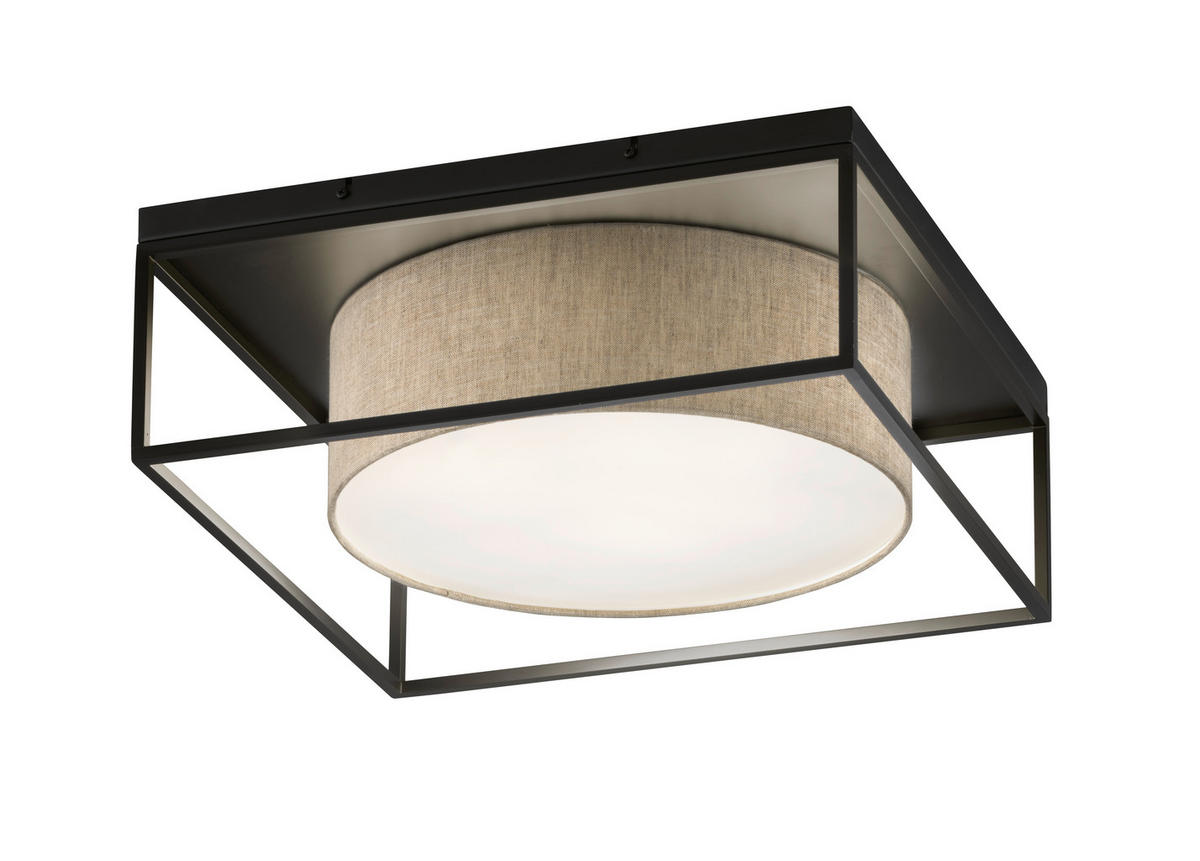 DECKENLEUCHTE Carre 60/60 cm   - Schwarz, Trend, Glas/Metall (60/60cm)