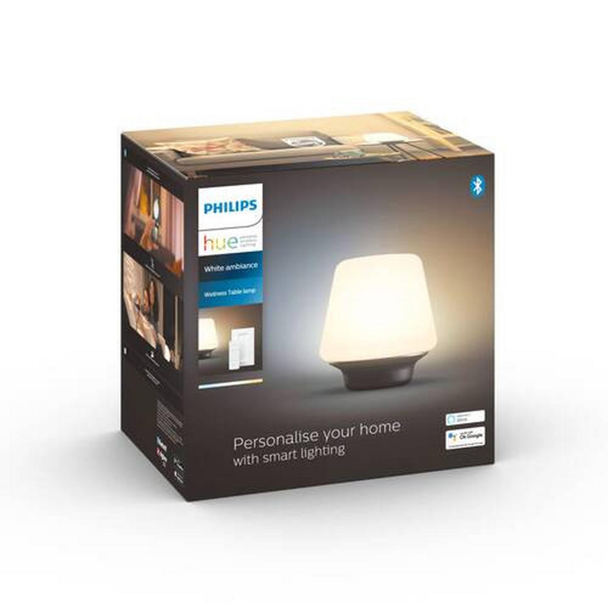 LED-TISCHLEUCHTE 8,6/9,3 cm   - Schwarz, Design, Glas (8,6/9,3cm) - Philips HUE