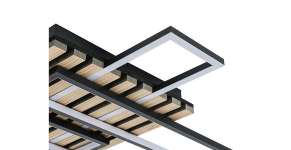 LED-DECKENLEUCHTE 73,5/66,5/7,5 cm - Eichefarben/Schwarz, Natur, Holzwerkstoff/Kunststoff (73,5/66,5/7,5cm) - Novel