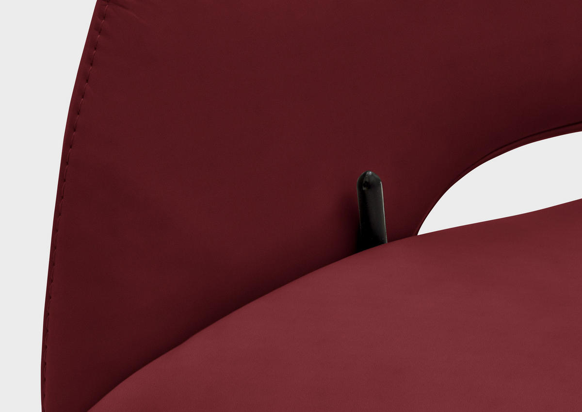 RELAXSESSEL in Leder Rot  - Rot/Schwarz, Design, Leder/Metall (83/116/87cm) - Valdera