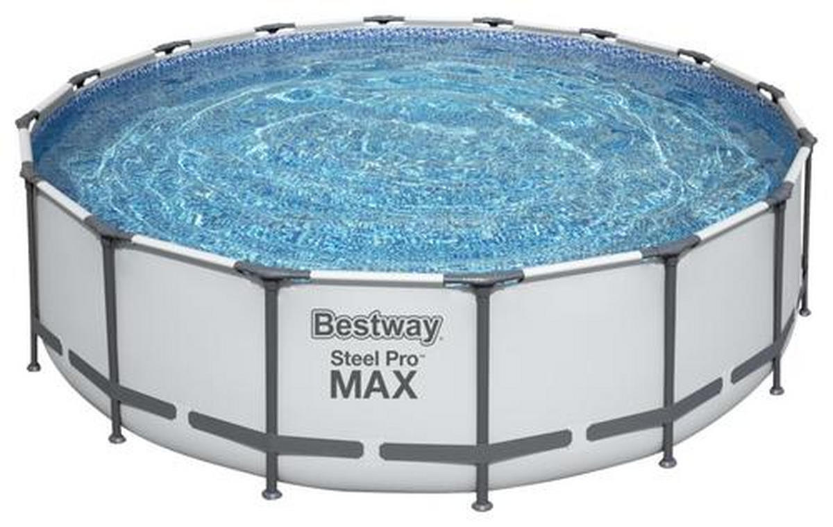 POOLSET 5612ZGS 488/122 cm  - Blau/Weiß, Basics, Kunststoff/Metall (488/122cm) - Bestway