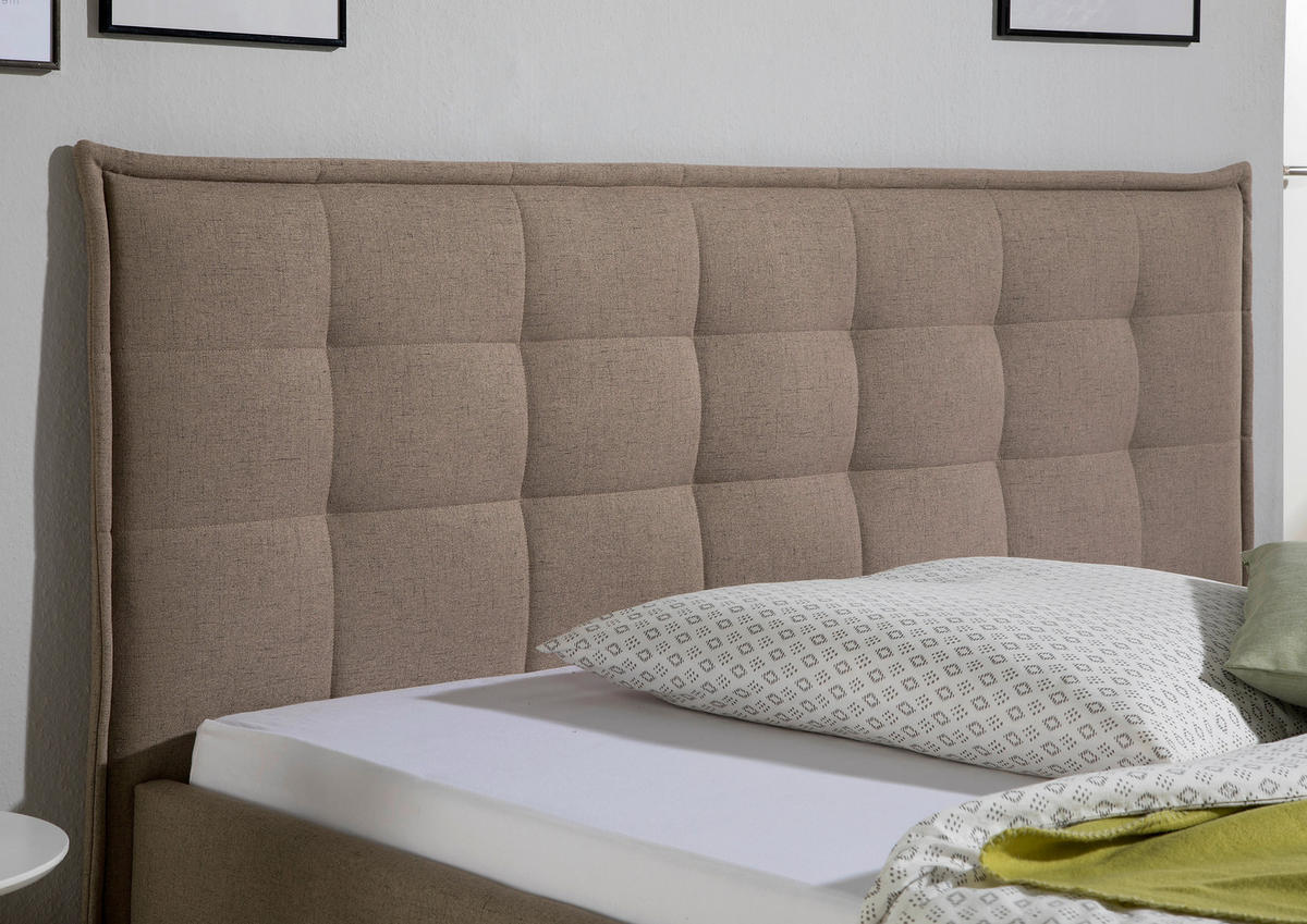 POLSTERBETT 160/200 cm,  in Hellbraun,  - Hellbraun/Naturfarben, MODERN, Holz/Textil (160/200cm) - Livetastic