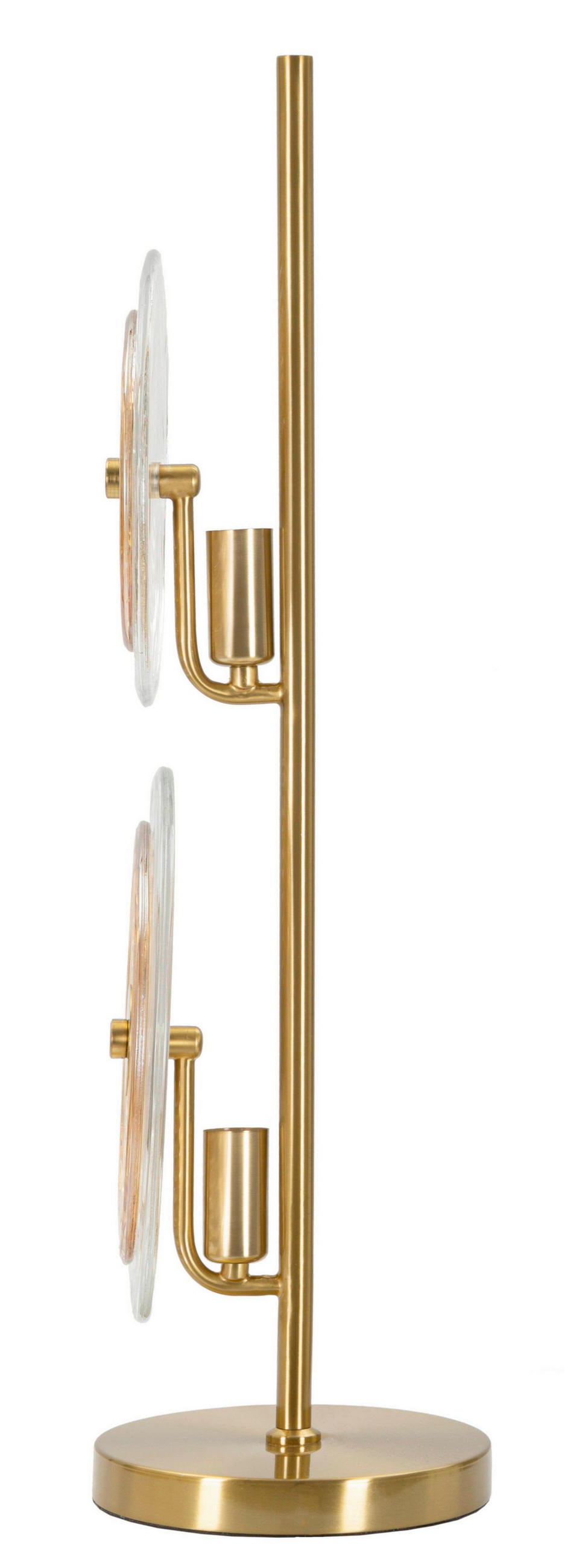 TISCHLEUCHTE   - Goldfarben/Braun, Basics, Glas/Metall (25/63/25cm)