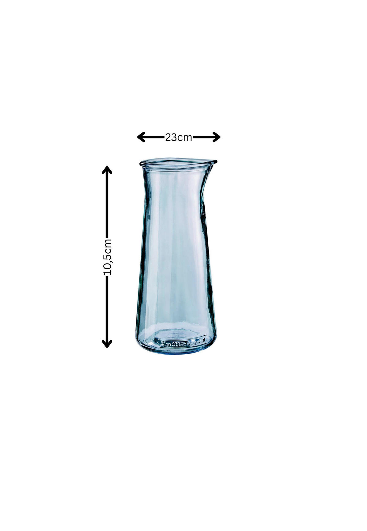 WASSERKARAFFE 1,165 l  KAZI  - Pastellblau, Basics, Glas (10,5/23,5cm) - FYNCH-HATTON