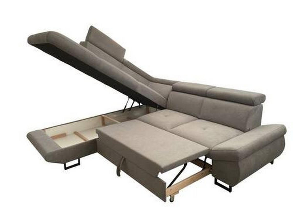 SJEDEĆA GARNITURA tekstil  siva   - siva/crna, Moderno, tekstil/metal (241/274cm) - Hom`in