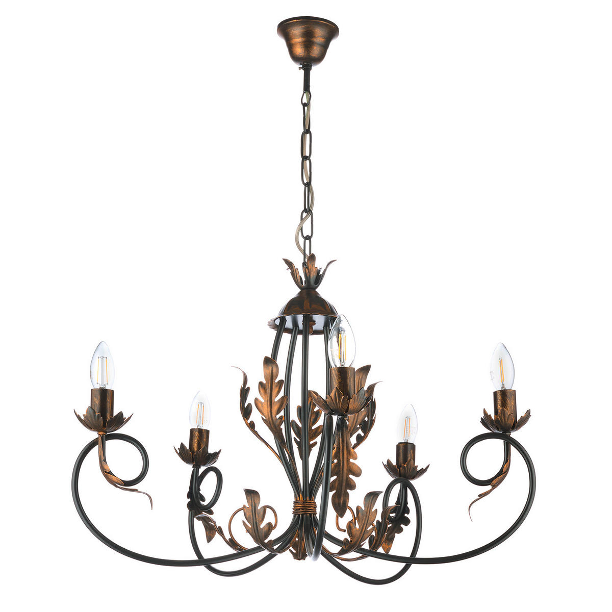 KRONLEUCHTER 4691 GRETEL 65/65/110 cm   - Bronzefarben, KONVENTIONELL, Metall (65/65/110cm)