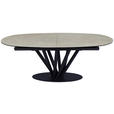 ESSTISCH Schwarz, Taupe oval  ausziehbar  - Taupe/Schwarz, Design, Glas/Keramik (210-260/110/76cm) - Belluti