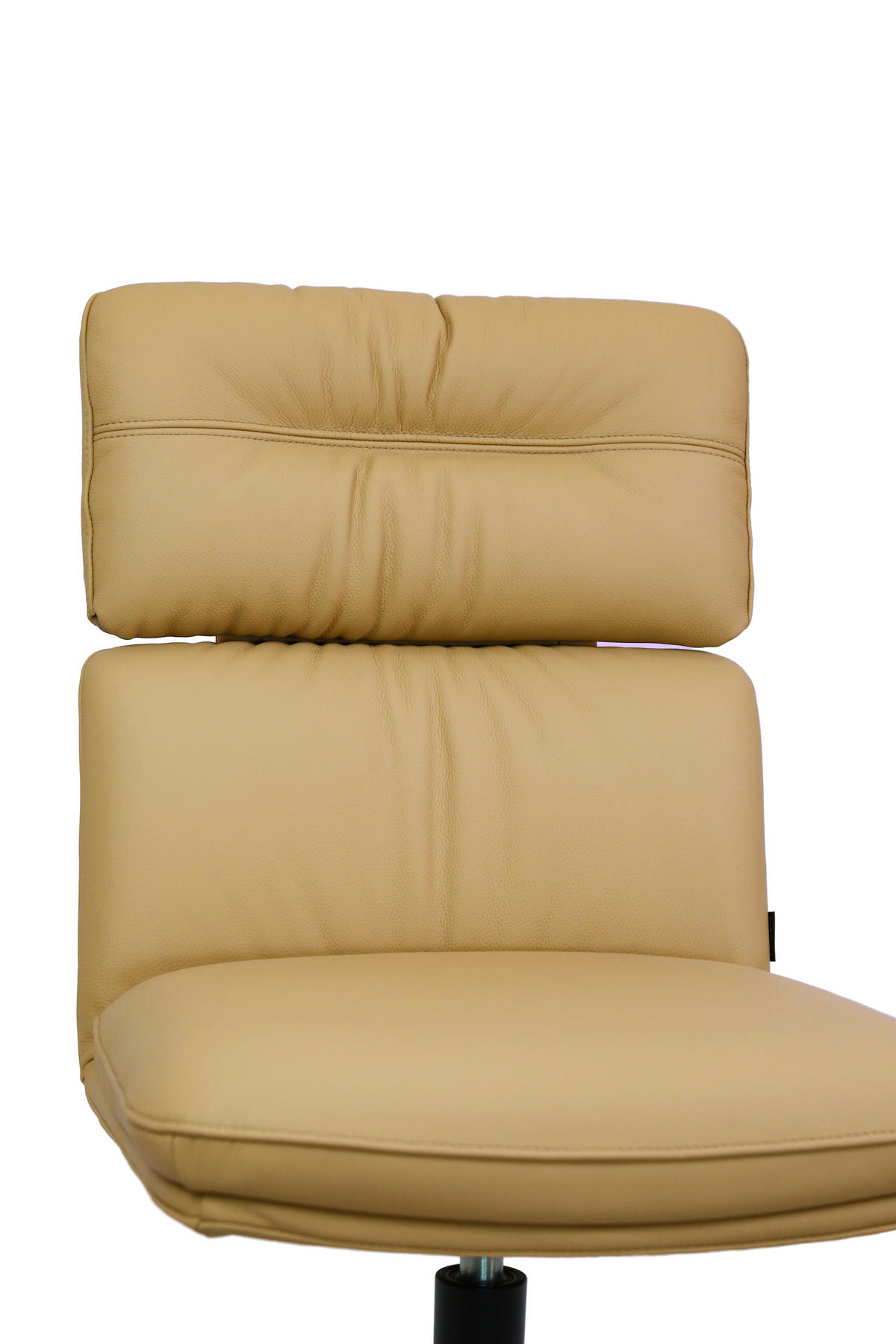 STUHL Echtleder Schwarz, Karamell  - Karamell/Schwarz, Design, Leder/Metall (50/92/64,5cm) - Dieter Knoll