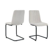 STUHL-SET 2 Stück  in Struktur Textil  - Beige/Schwarz, Design, Textil/Metall (43/87/53cm) - Livetastic
