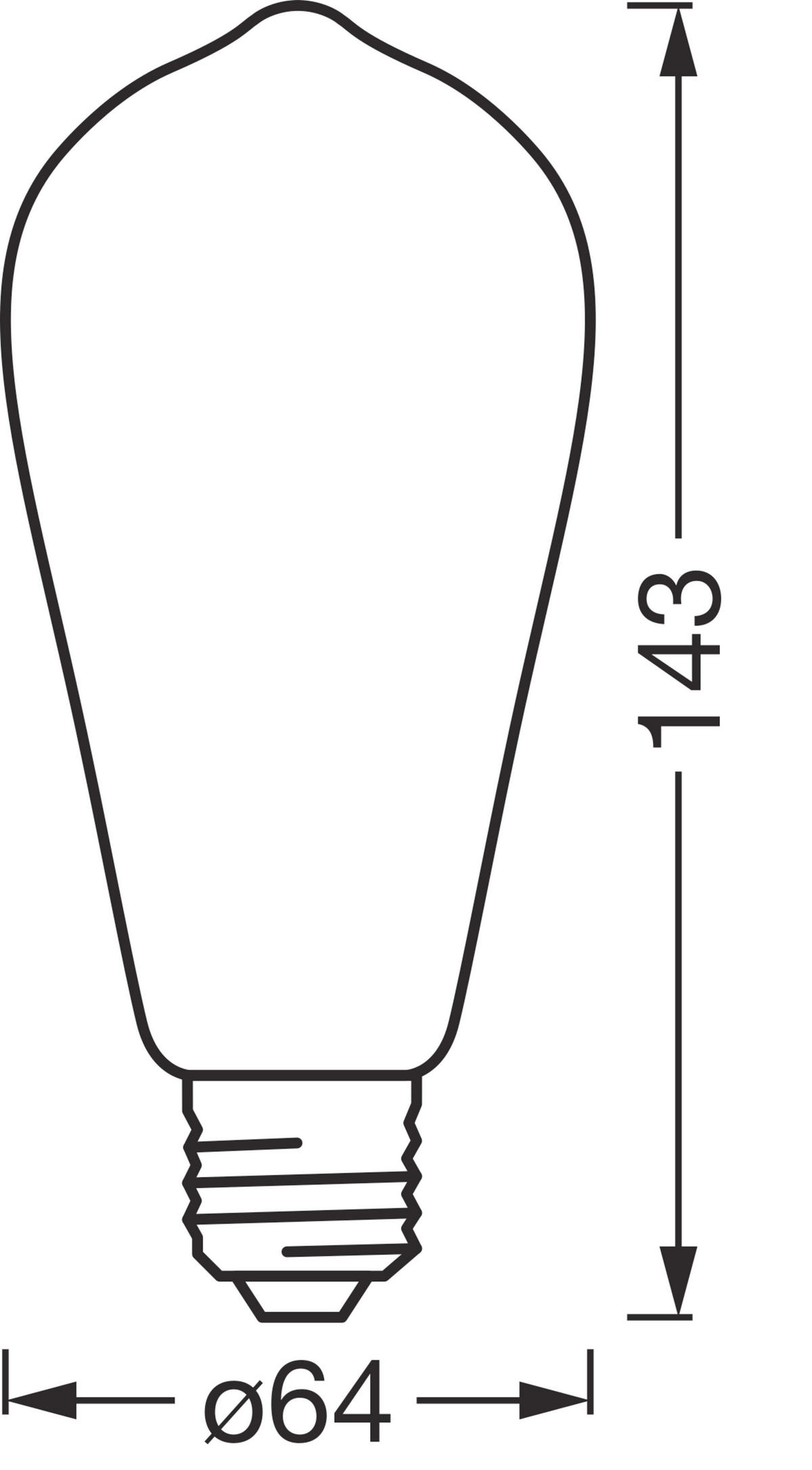 LED-FILAMENT-LEUCHTMITTEL E27 6 W 680 lm  - Goldfarben, Basics, Glas (6,4/14,3cm) - Osram