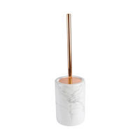 WC-GARNITURA S ŠČETKO - zlate barve/bela, Basics, umetna masa/keramika (12/42cm) - Homeware