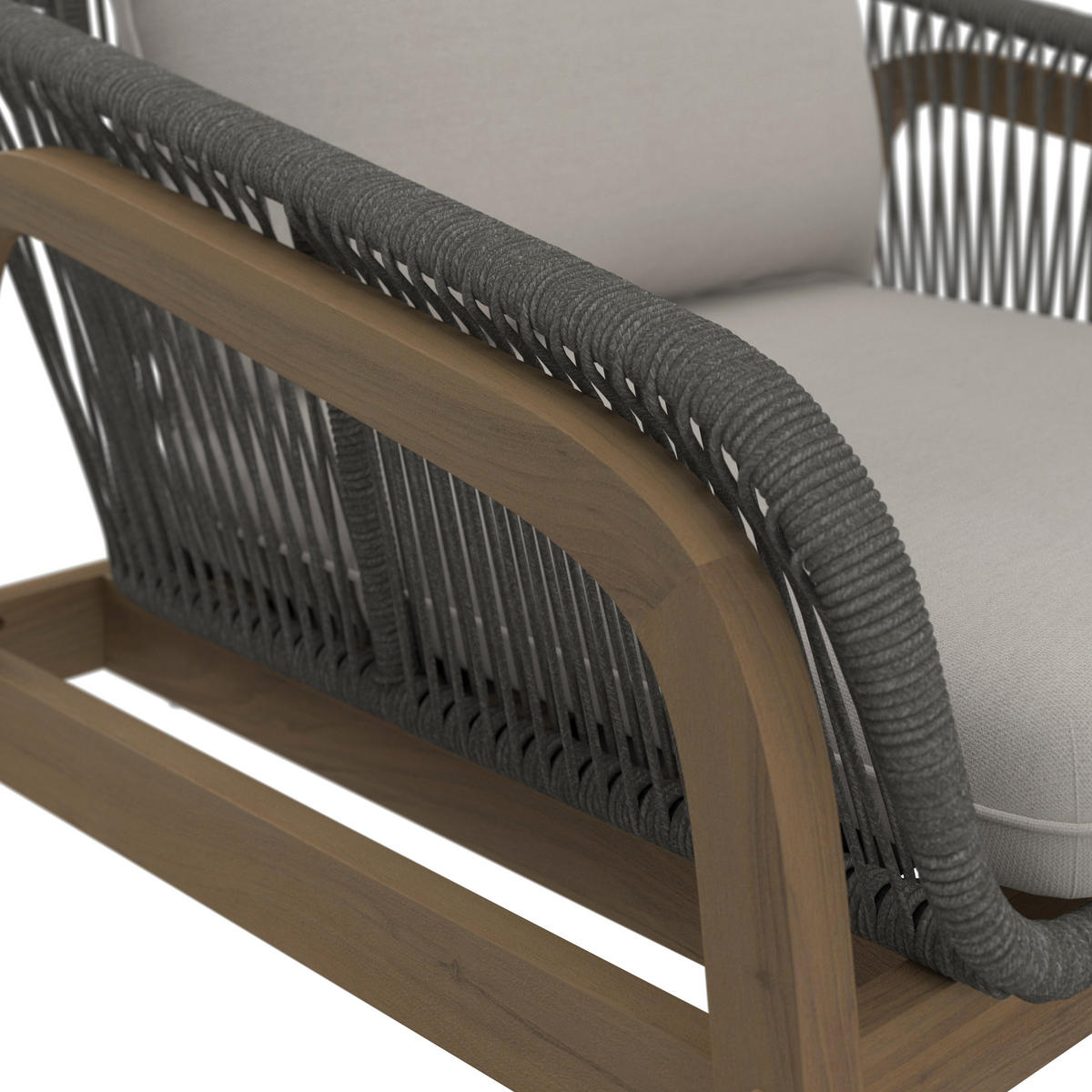 LOUNGE GARNITURA   drvo, metal, tekstil  smeđa, bež    - prirodne boje/bež, Moderno, drvo/metal - Ambia Garden