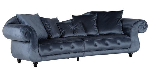 BIGSOFA in Flachgewebe Petrol  - Petrol, Design, Holz/Textil (288/100/110cm) - Carryhome