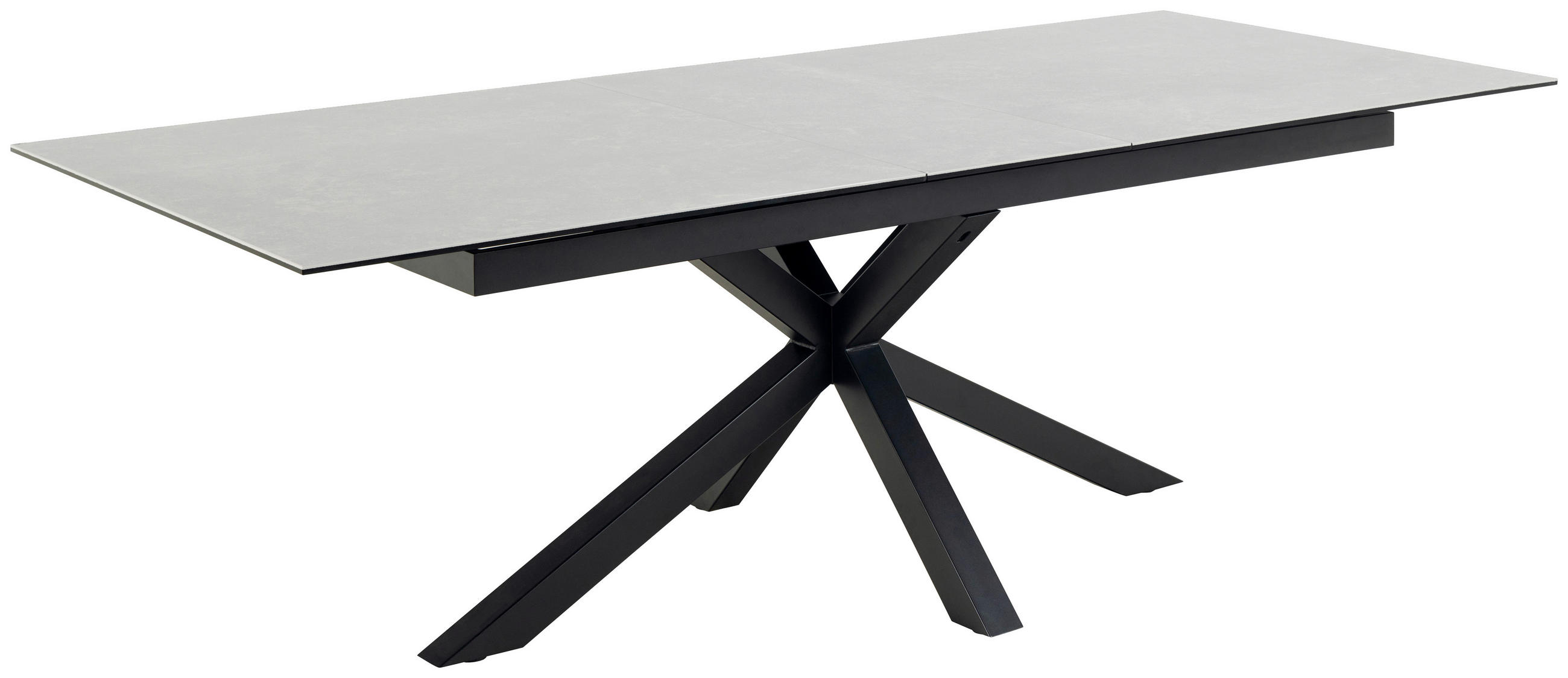 ESSTISCH in Keramik 200-240/100/76 cm  - Weiss/Schwarz, Trend, Keramik/Metall (200-240/100/76cm) - MID.YOU