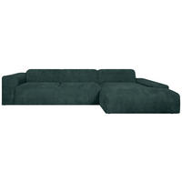 ECKSOFA HANNAH Grün Cord  - Schwarz/Grün, Design, Kunststoff/Textil (343/170cm) - MID.YOU