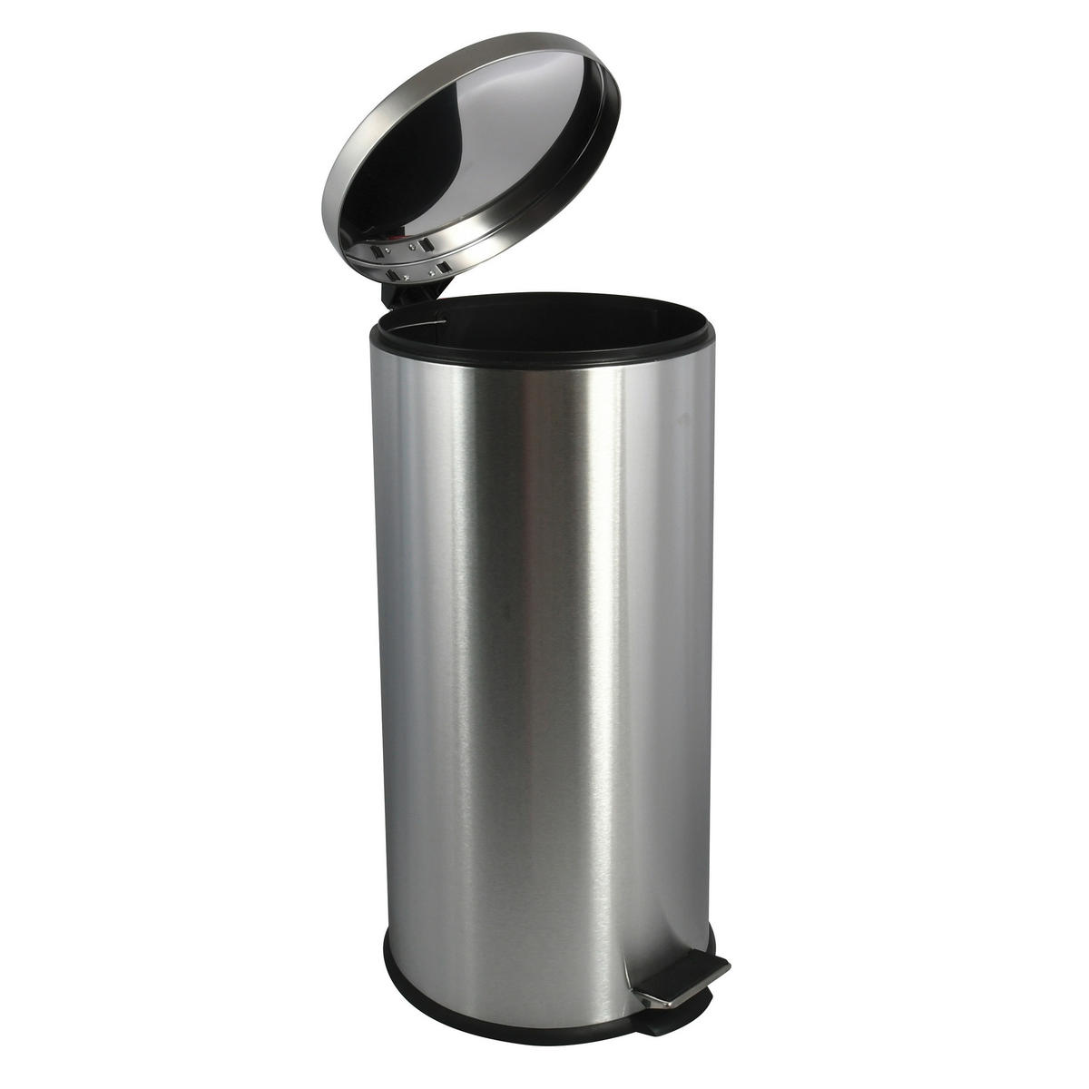 ABFALLEIMER 30 l  Metall  - Silberfarben/Schwarz, Basics, Kunststoff/Metall (29.5/63.5/29.5cm) - Spirella