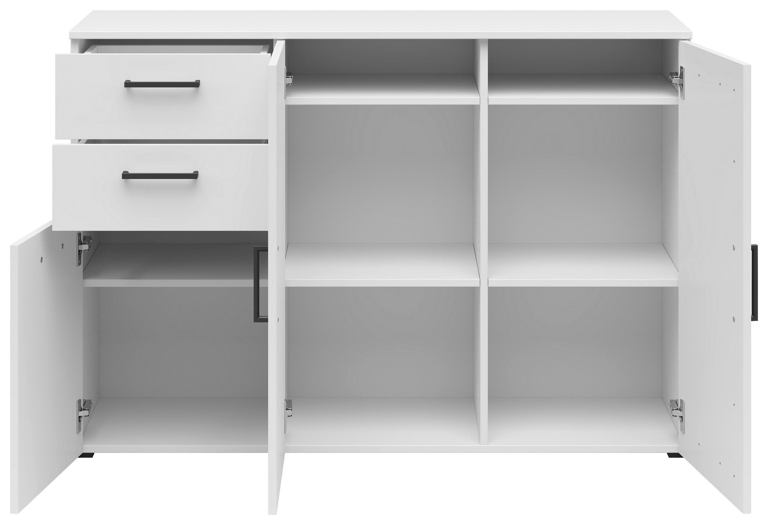 KOMODA, biela, 120/83/40 cm - čierna/biela, Modern, kompozitné drevo/plast (120/83/40cm) - Carryhome