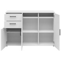 KOMODA, bela  - črna/bela, Moderno, umetna masa/leseni material (120/83/40cm) - Carryhome