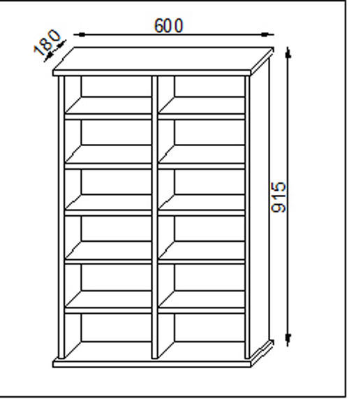 Thumbnail - Livetastic Cd-Regal, Schwarz, Holzwerkstoff, 10 Fächer, 60x92x18 cm, Wohnzimmer, Regale, CD & DVD-Regale