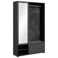 GARDEROBE 4-teilig  in 117,3/190/33 cm  - Schwarz, Basics, Holzwerkstoff (117,3/190/33cm) - P & B