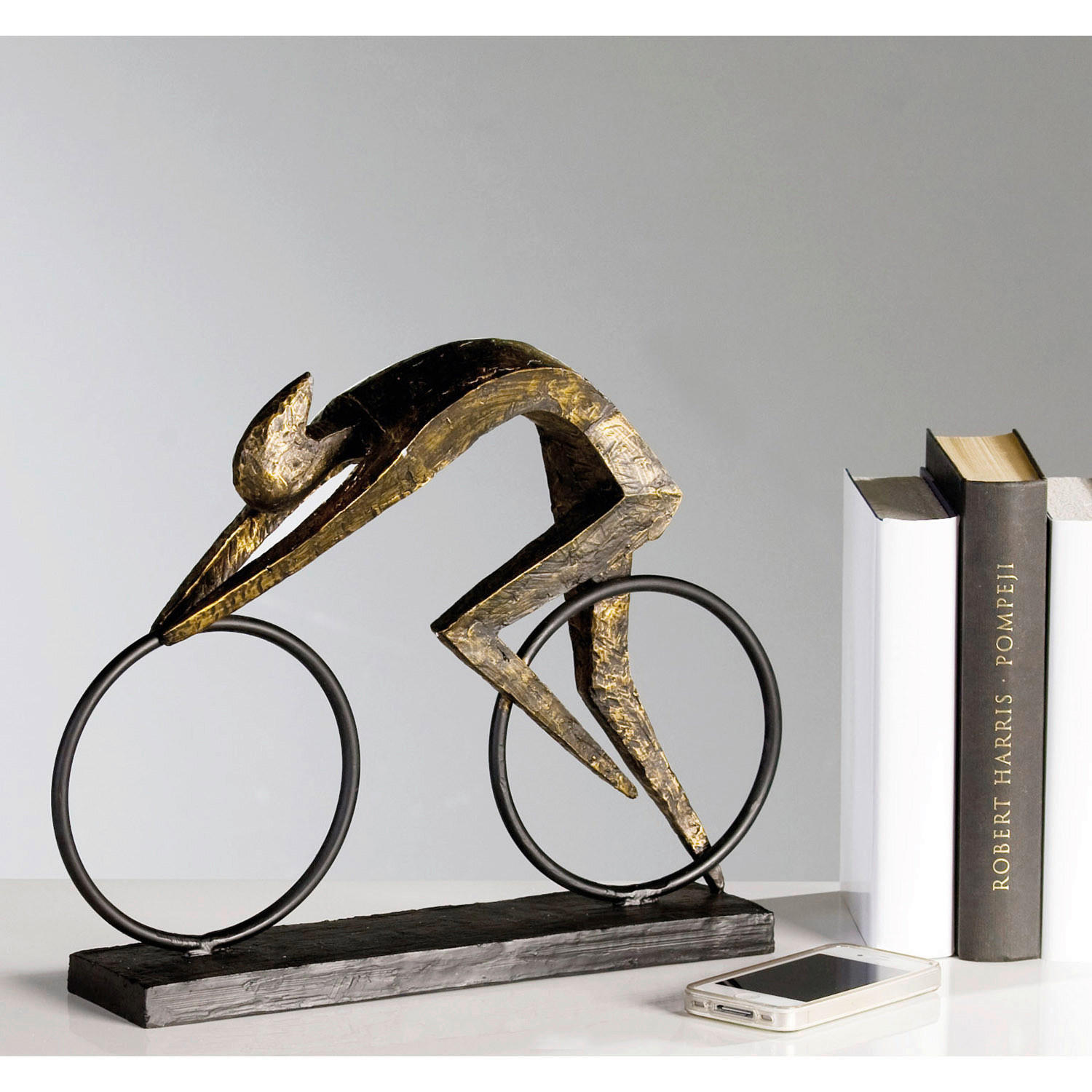 SKULPTUR - Schwarz/Bronzefarben, Basics, Kunststoff/Metall (36/28,5/7,5cm)