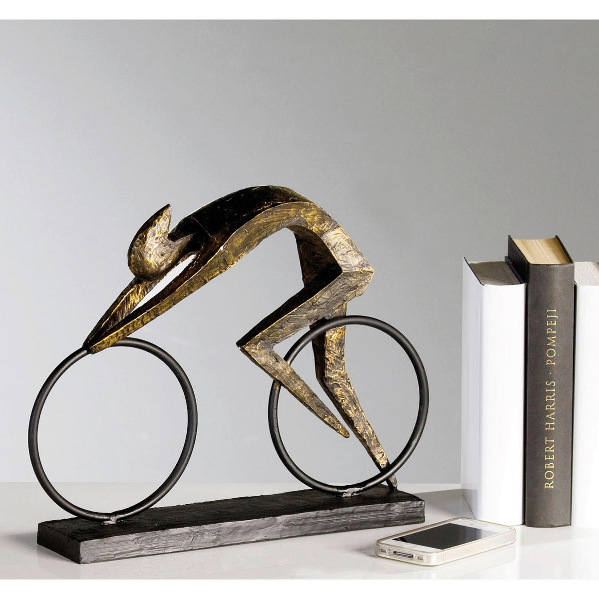 SKULPTUR - Schwarz/Bronzefarben, Basics, Kunststoff/Metall (36/28,5/7,5cm)